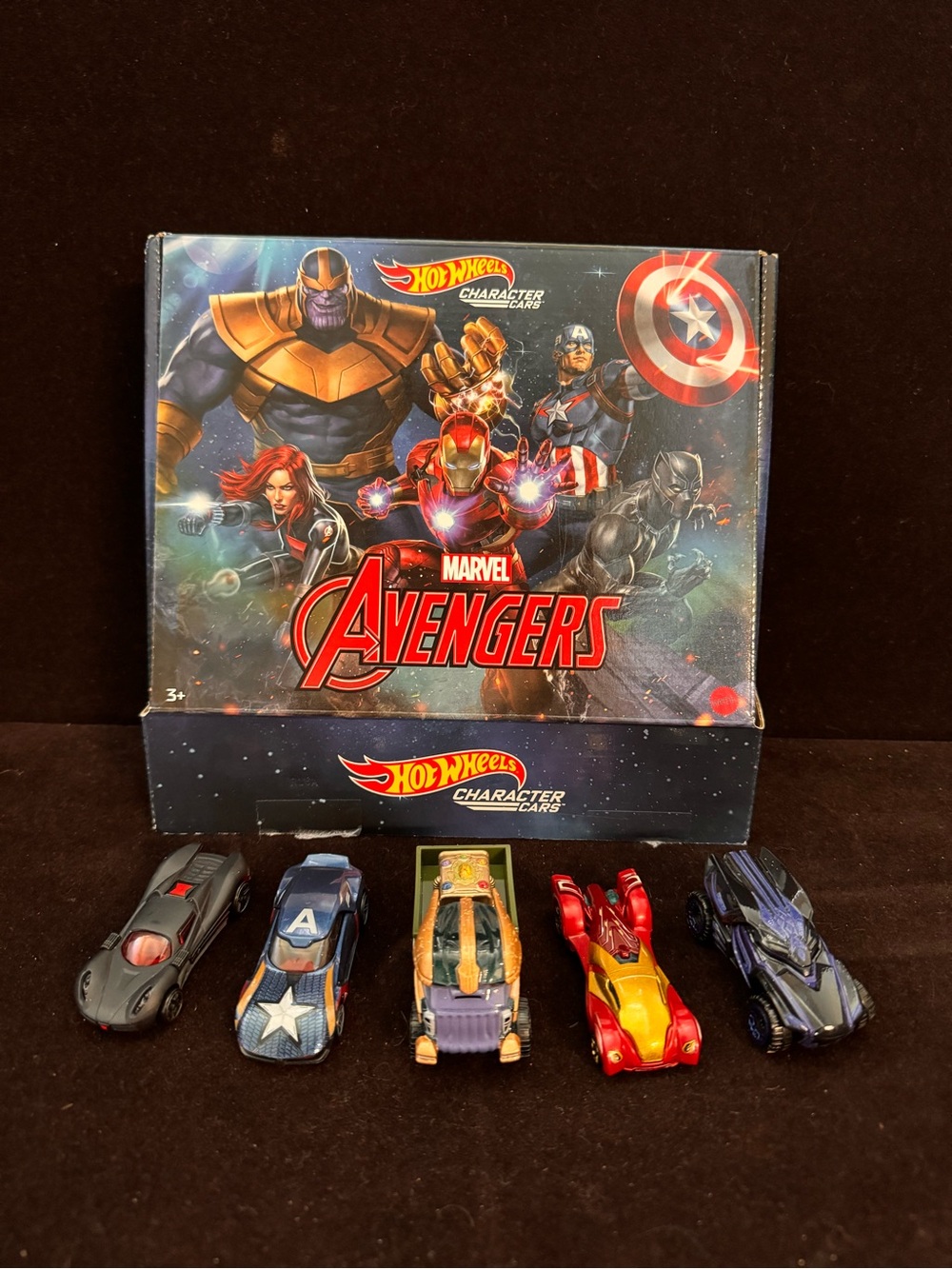 Marvel Avengers x Hot Wheels Character Cars Set with box EXCELLENT